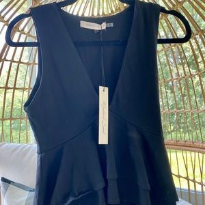Black peplum tank